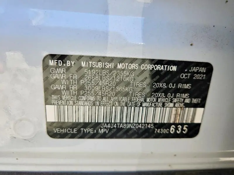 2022 MITSUBISHI OUTLANDER ES  
