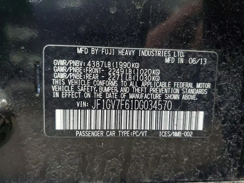 2013 SUBARU IMPREZA WRX  