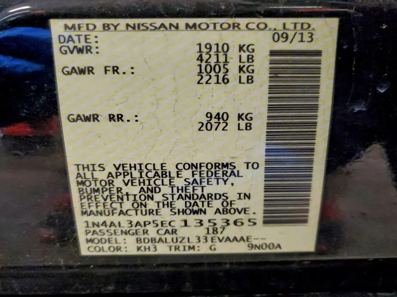 2014 NISSAN ALTIMA 2.5  