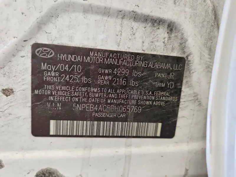 2011 HYUNDAI SONATA GLS  