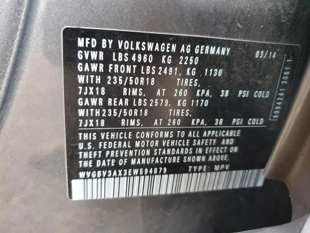 2014 VOLKSWAGEN TIGUAN S  