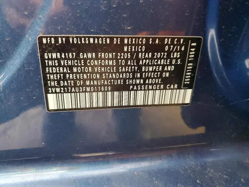 2015 VOLKSWAGEN GOLF   