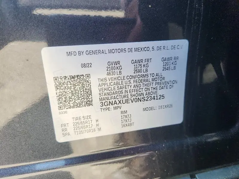 2022 CHEVROLET EQUINOX LT  