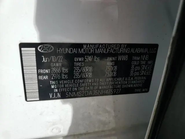 2022 HYUNDAI SANTA FE SEL  