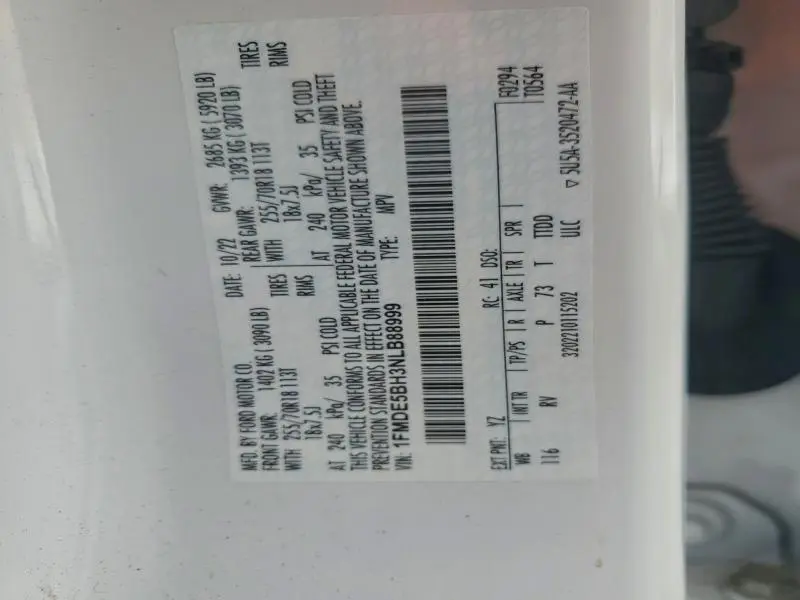 2022 FORD BRONCO BASE  