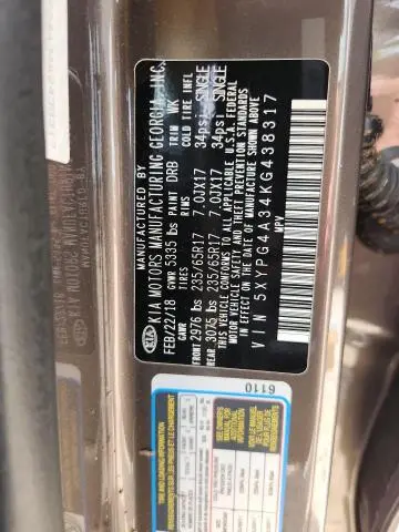 2019 KIA SORENTO LX  