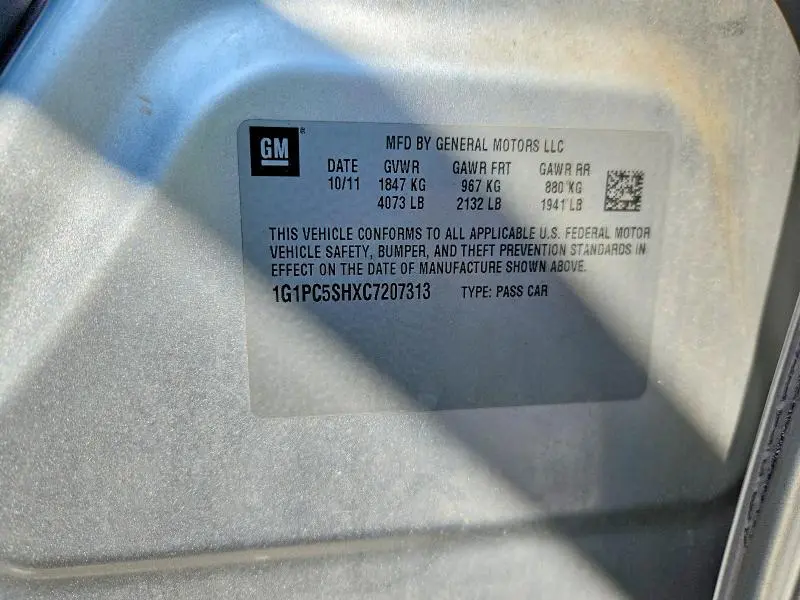 2012 CHEVROLET CRUZE LS  
