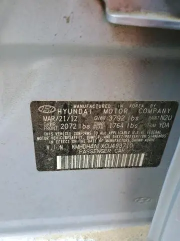 2012 HYUNDAI ELANTRA GLS  