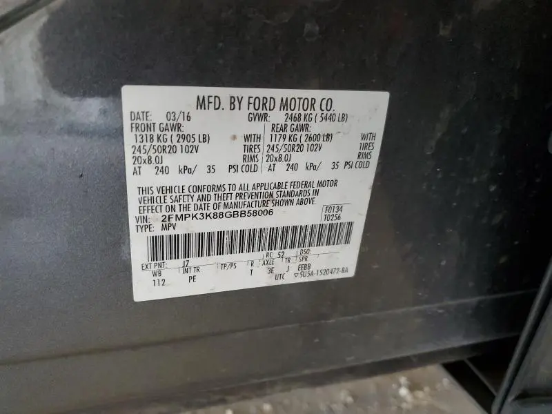 2016 FORD EDGE TITANIUM  