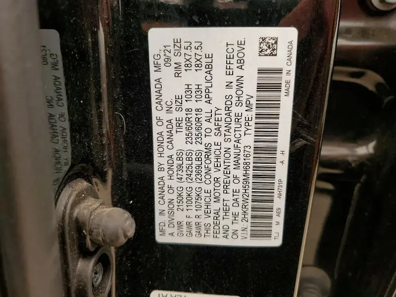 2021 HONDA CR-V EX  