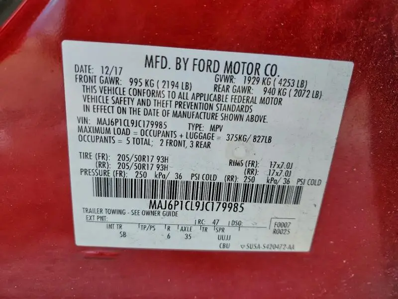 2018 FORD ECOSPORT SES  