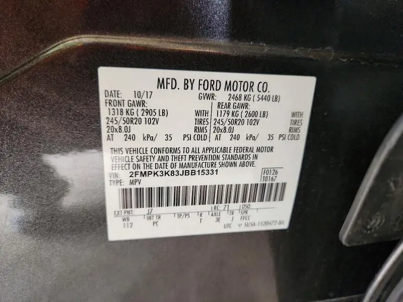 2018 FORD EDGE TITANIUM  