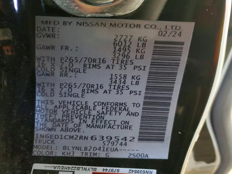 2024 NISSAN FRONTIER SV