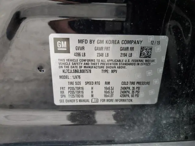 2020 CHEVROLET TRAX 1LT  