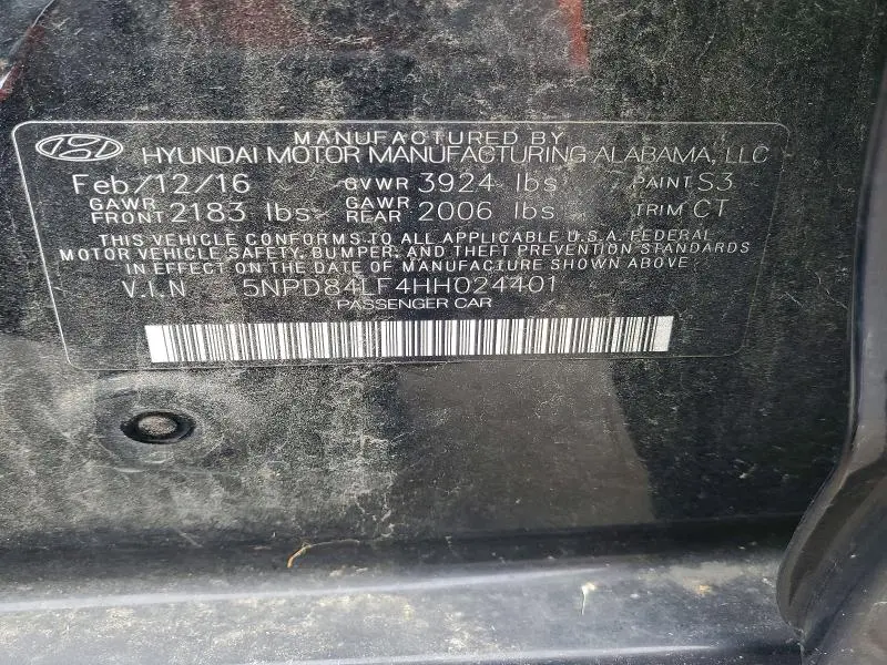 2017 HYUNDAI ELANTRA LIMITED  