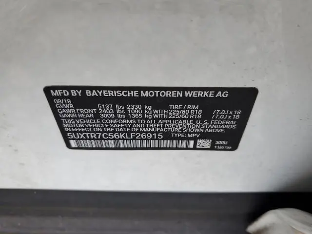 2019 BMW X3 SDRIVE30I  