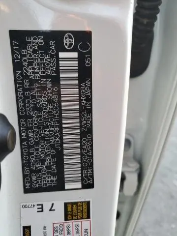 2017 TOYOTA PRIUS PRIME   