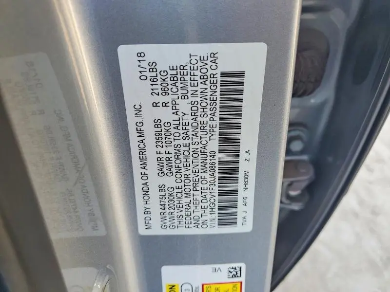 2018 HONDA ACCORD SPORT  