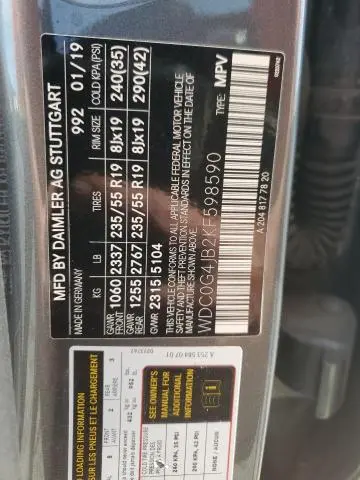 2019 MERCEDES-BENZ GLC 300  