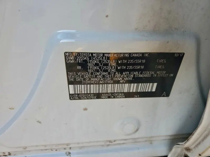 2018 TOYOTA RAV4 LIMITED  