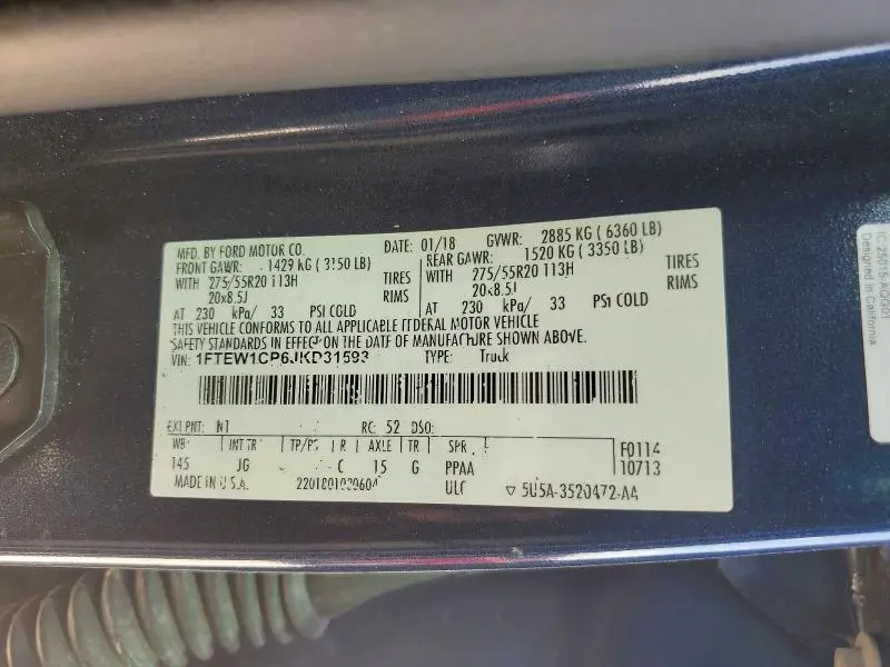 2018 FORD F150 SUPERCREW  