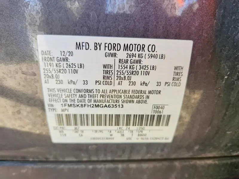 2021 FORD EXPLORER LIMITED  