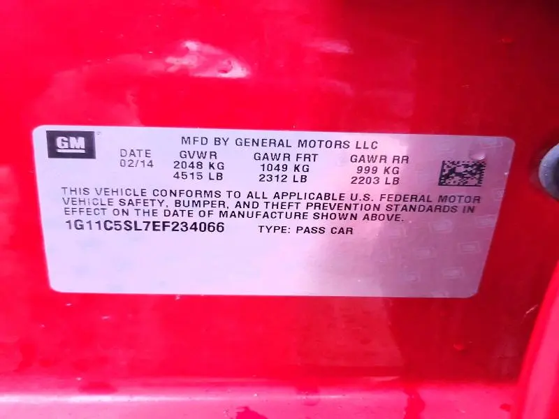 2014 CHEVROLET MALIBU 1LT  