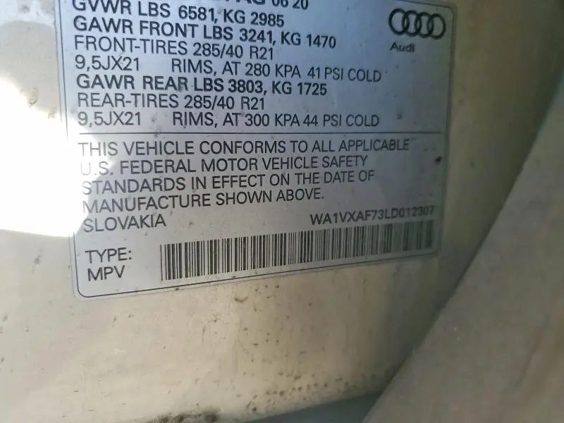 2020 AUDI Q7 PRESTIGE  