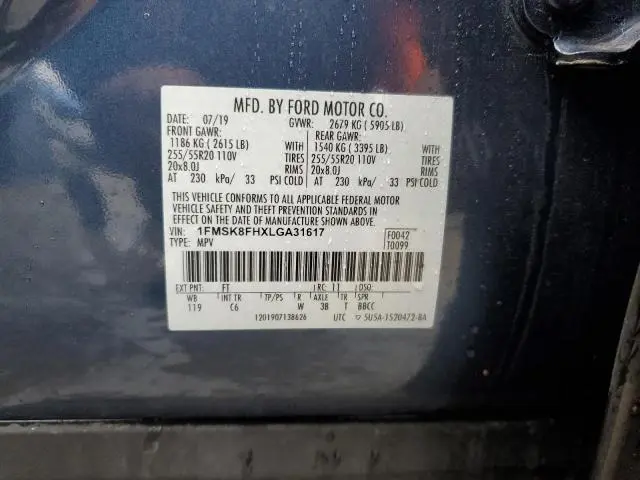 2020 FORD EXPLORER LIMITED  