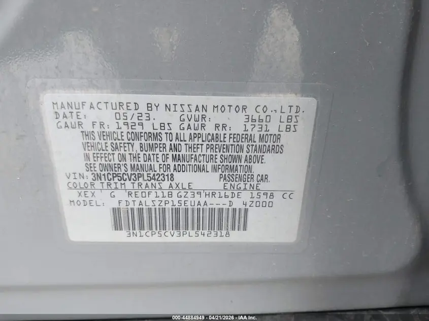 2023 NISSAN KICKS SV XTRONIC CVT