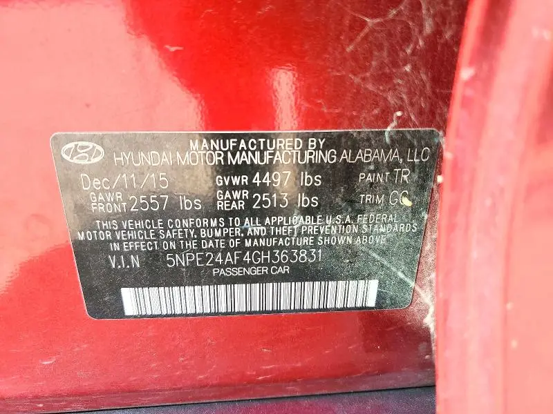 2016 HYUNDAI SONATA SE  