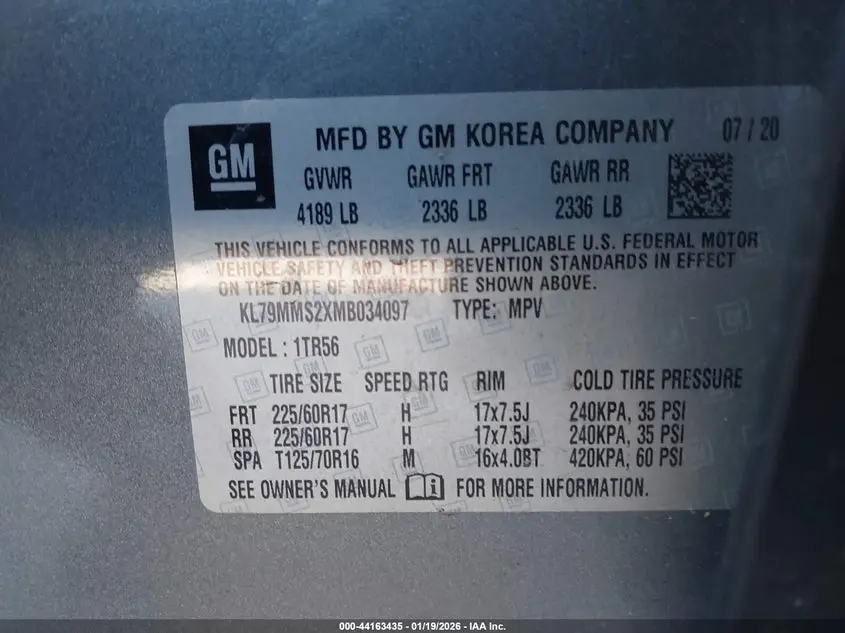 2021 CHEVROLET TRAILBLAZER FWD LS