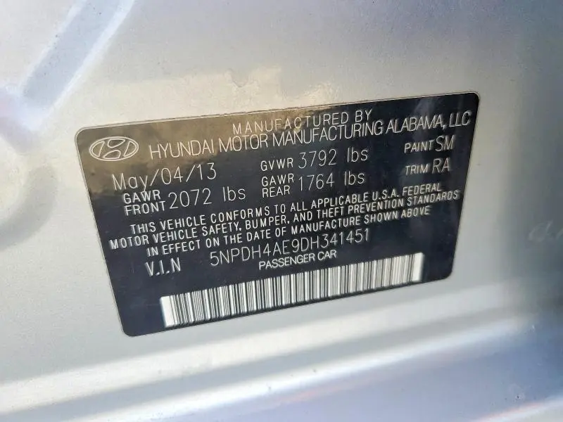 2013 HYUNDAI ELANTRA GLS  