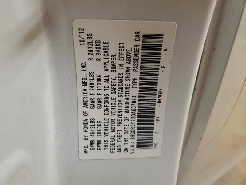 2013 HONDA ACCORD TOURING  