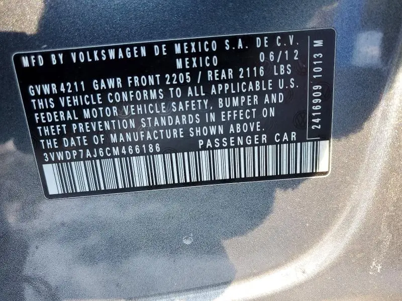 2012 VOLKSWAGEN JETTA SE  