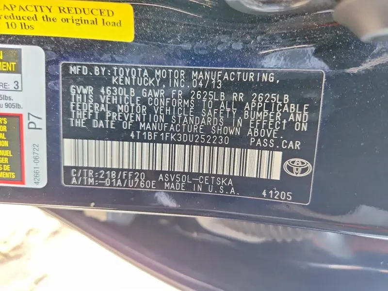 2013 TOYOTA CAMRY SE  