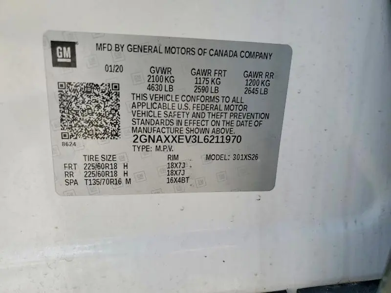 2020 CHEVROLET EQUINOX PREMIER  