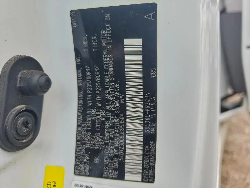 2018 TOYOTA SIENNA XLE  