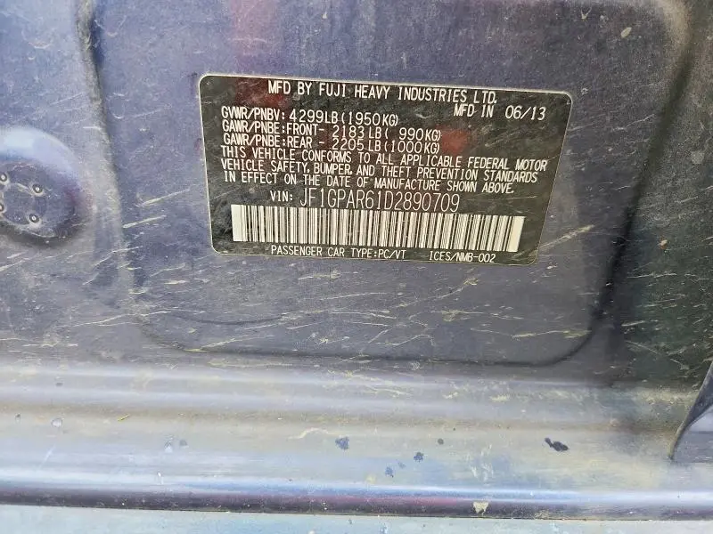 2013 SUBARU IMPREZA SPORT LIMITED  