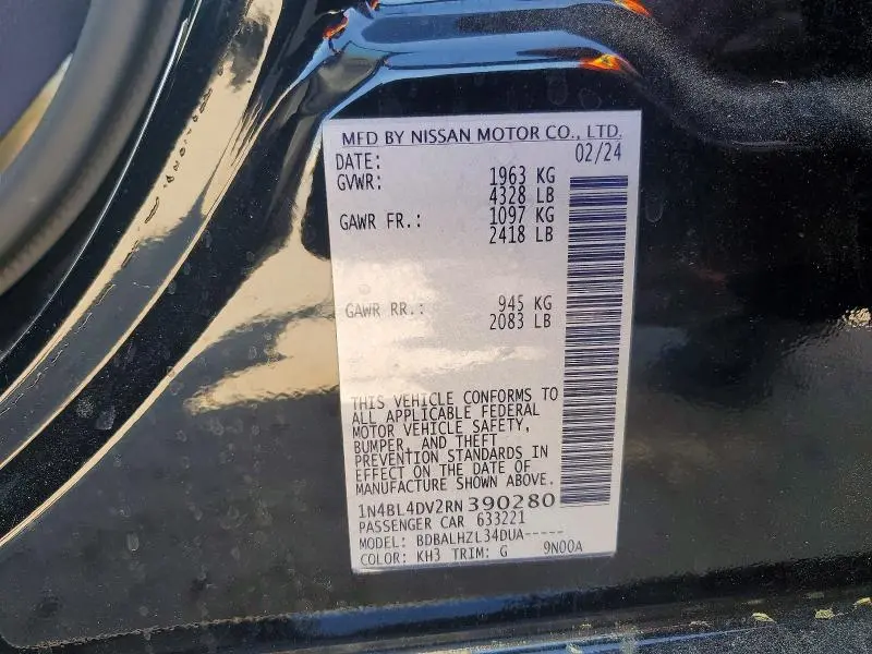 2024 NISSAN ALTIMA SV  