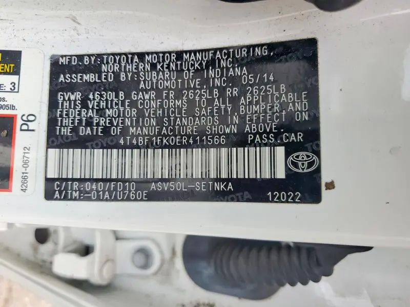 2014 TOYOTA CAMRY LE  