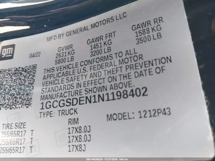 2022 CHEVROLET COLORADO 2WD  SHORT BOX Z71
