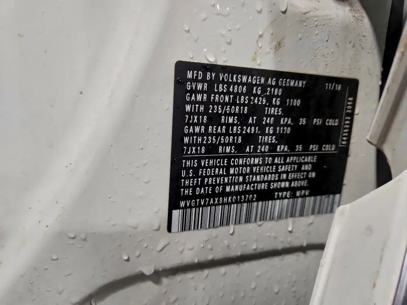 2017 VOLKSWAGEN TIGUAN SPORT  