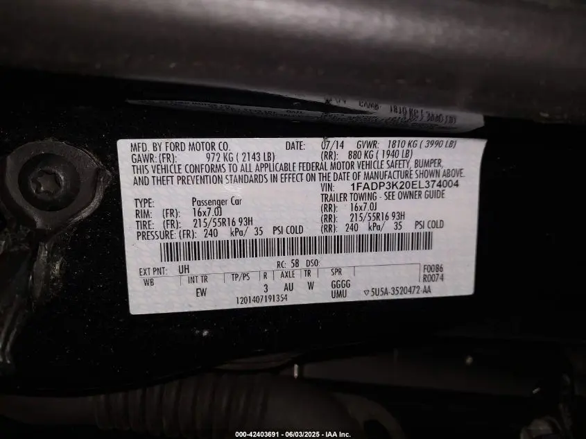 2014 FORD FOCUS SE
