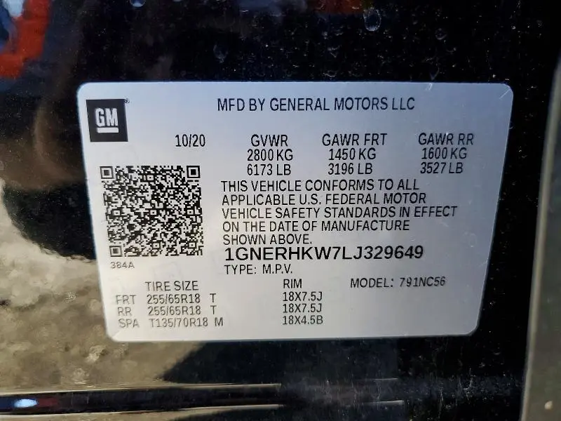 2020 CHEVROLET TRAVERSE LT  
