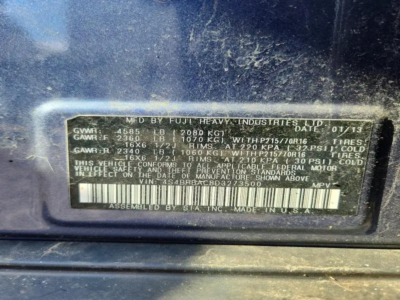 2013 SUBARU OUTBACK 2.5I  