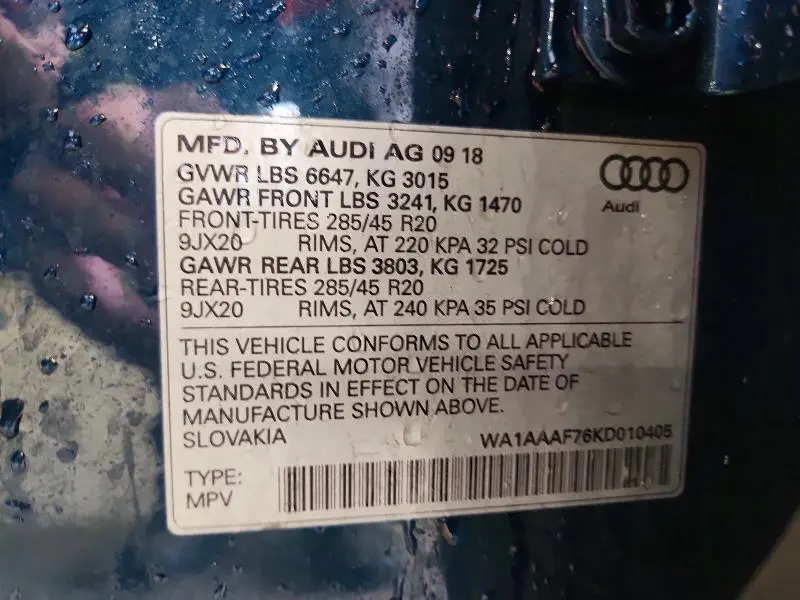 2019 AUDI Q7 PREMIUM  