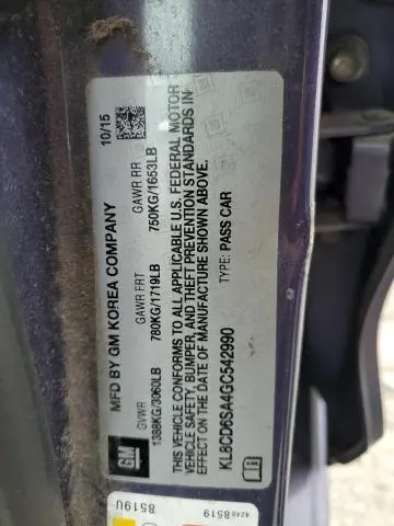 2016 CHEVROLET SPARK 1LT  