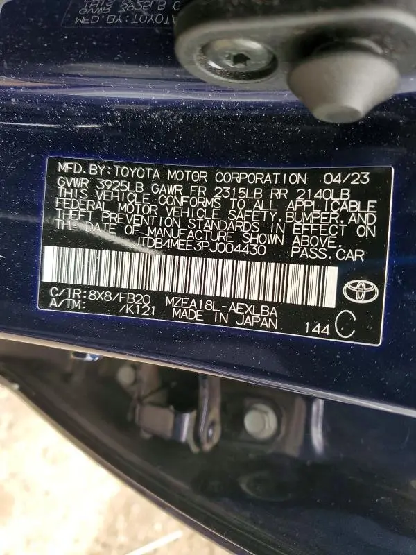 2023 TOYOTA COROLLA LE  