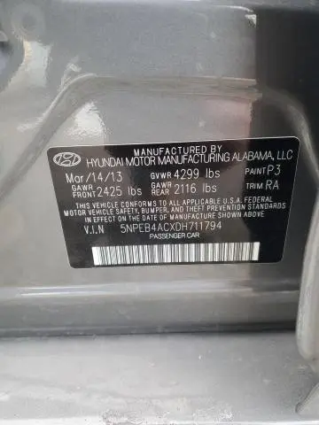 2013 HYUNDAI SONATA GLS